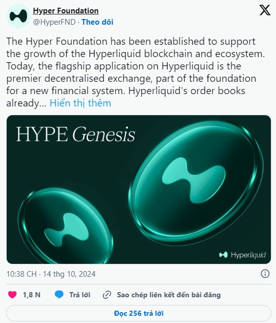 Sàn DEX phái sinh Hyperliquid công bố airdrop token HYPE